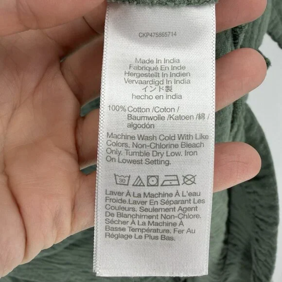 Madewell Lightspun Green Cover-Up Maxi Shirt Dress M Gauze Pool Beach Travel - Picture 8 of 10